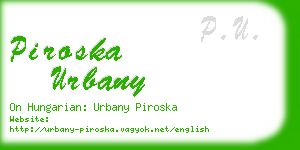 piroska urbany business card